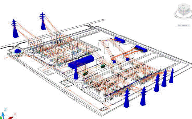 Проект ОРУ, реализованный в Model Studio CS Открытые распределительные устройства