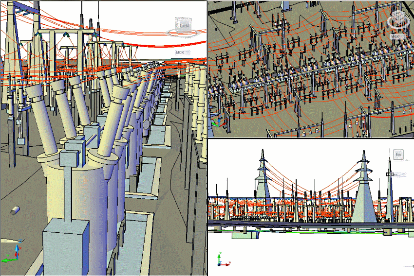 Модель подстанции в Model Studio CS ОРУ